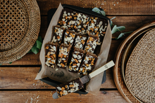 Load image into Gallery viewer, Green + Grainy No-Bake Cake Bars