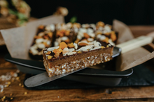 Load image into Gallery viewer, Green + Grainy No-Bake Cake Bars