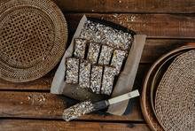 Load image into Gallery viewer, Green + Grainy No-Bake Cake Bars