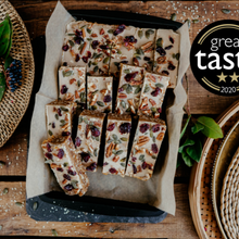 Load image into Gallery viewer, Green + Grainy No-Bake Cake Bars