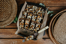 Load image into Gallery viewer, Green + Grainy No-Bake Cake Bars
