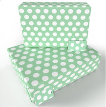 Load image into Gallery viewer, Recycled Wrapping Paper - Green white spots
